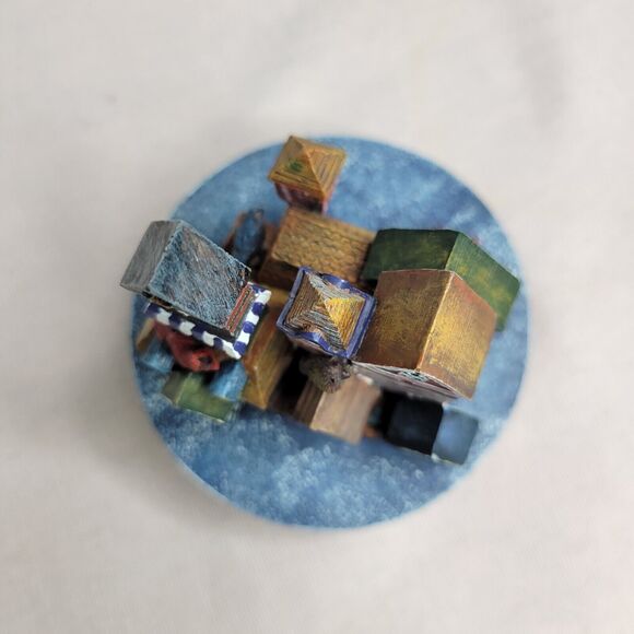 Lang Candles Topper Birdhouses Patchwork Large Medium Jar Candle Topper 2000 New - Picture 8 of 14